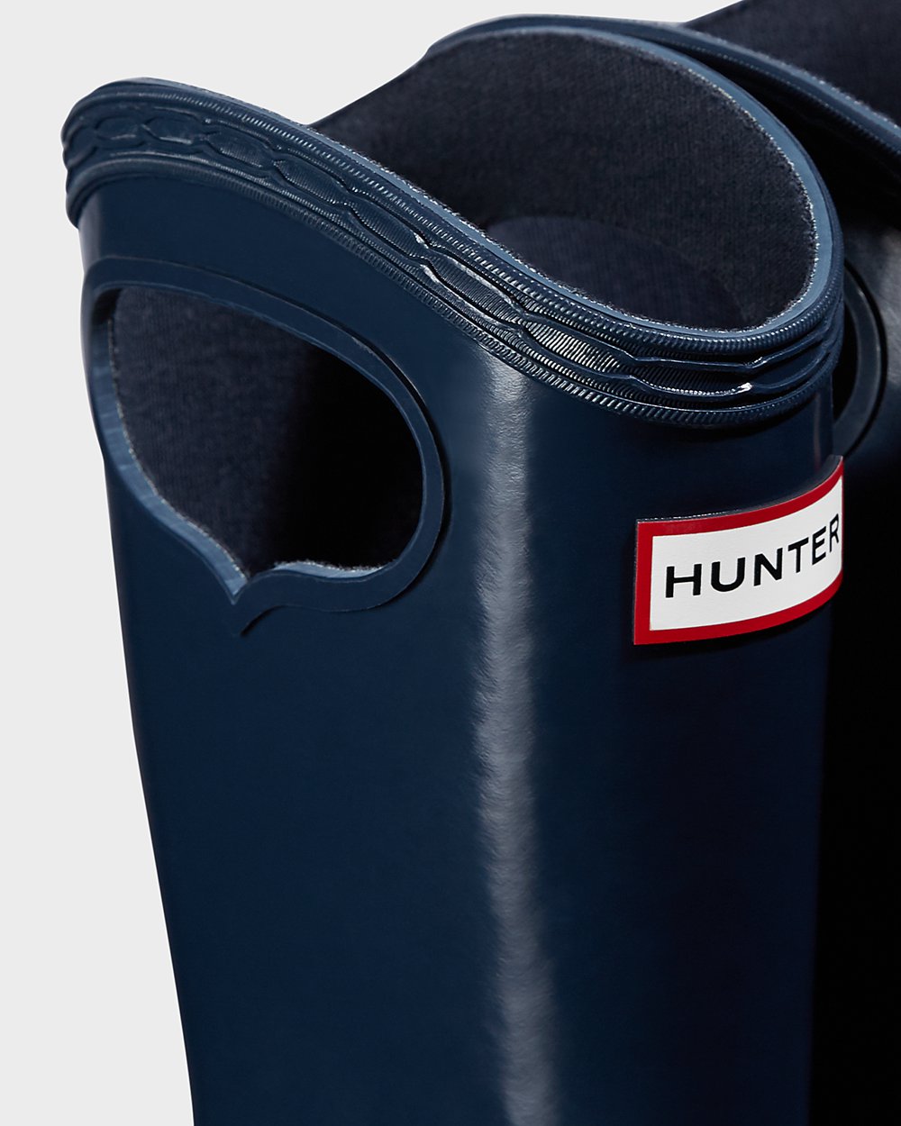 Botas de Lluvia Hunter Niños - Original First Classic Grab Handle Gloss - Azul Marino - WHQECDV-86